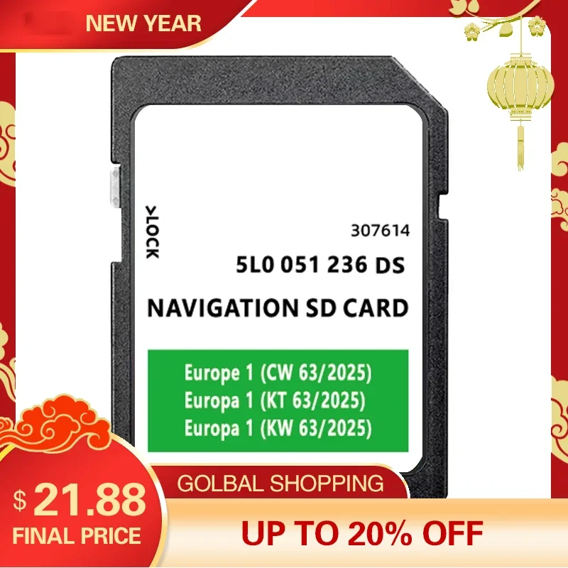 

for Skoda Amundsen Mib2 SAT NAV SD Card 32GB Europe UK 2025 5L0051236DS Navigation Maps Germany France