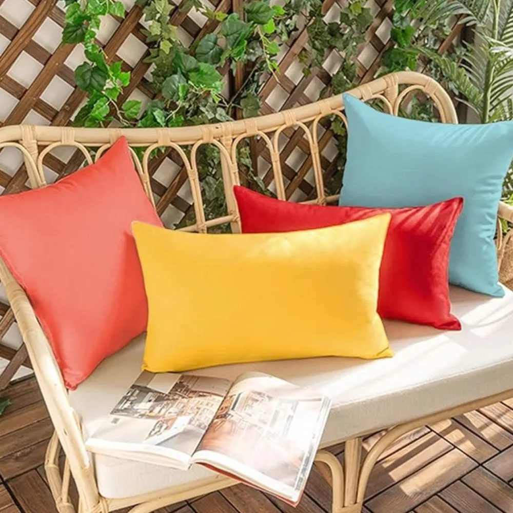 Wasserdichte Kissenbezüge für den Außenbereich, 30 x 50 cm, 45 x 45 cm, Kissenbezüge für Terrassenmöbel, Außendekoration für Couch, Garten, Bank, Veranda