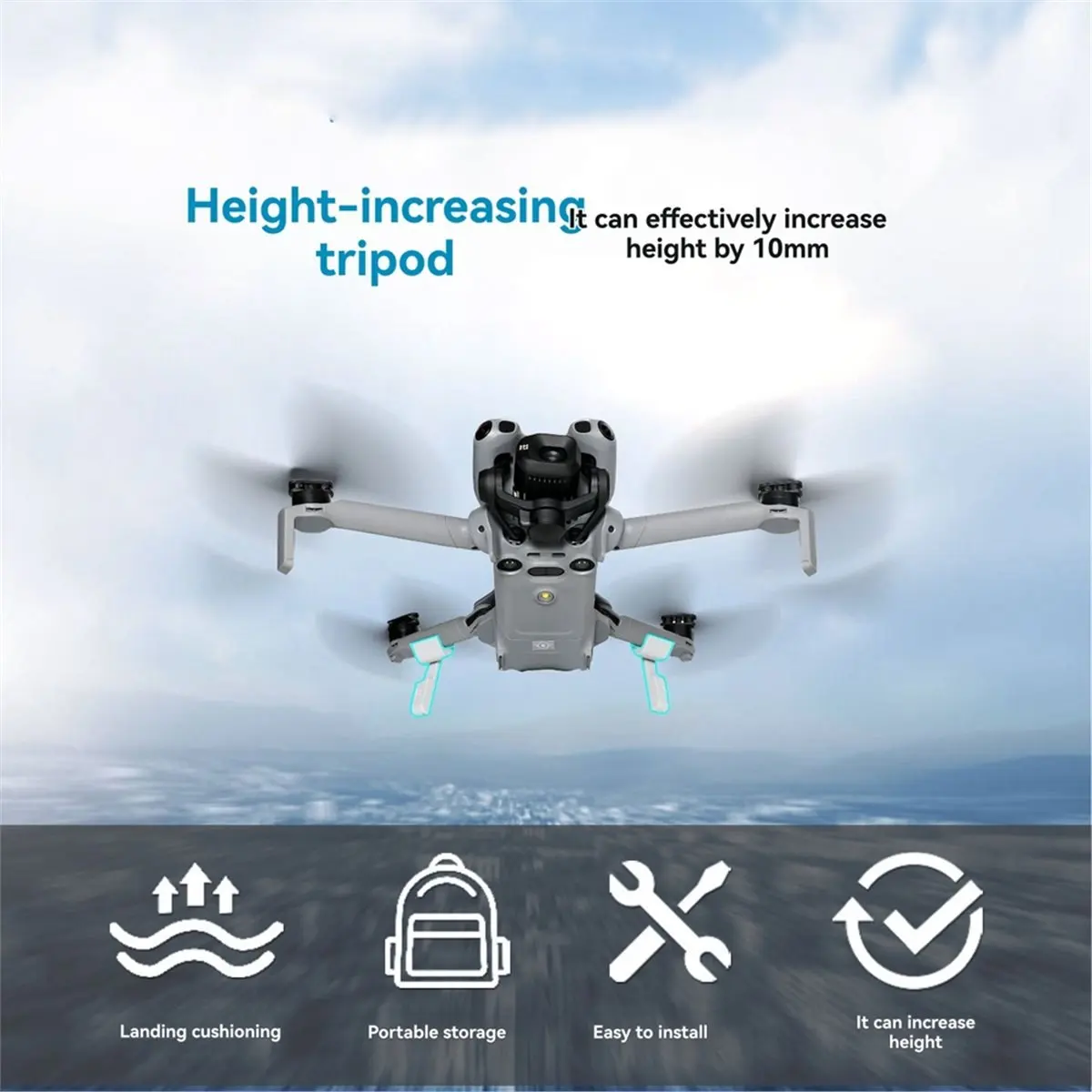 Punctual- For DJI Mini 5 Pro Landing Gear Leg Foldable Extended Kit Folding Height Enhancement Kickstand Drone Accessories