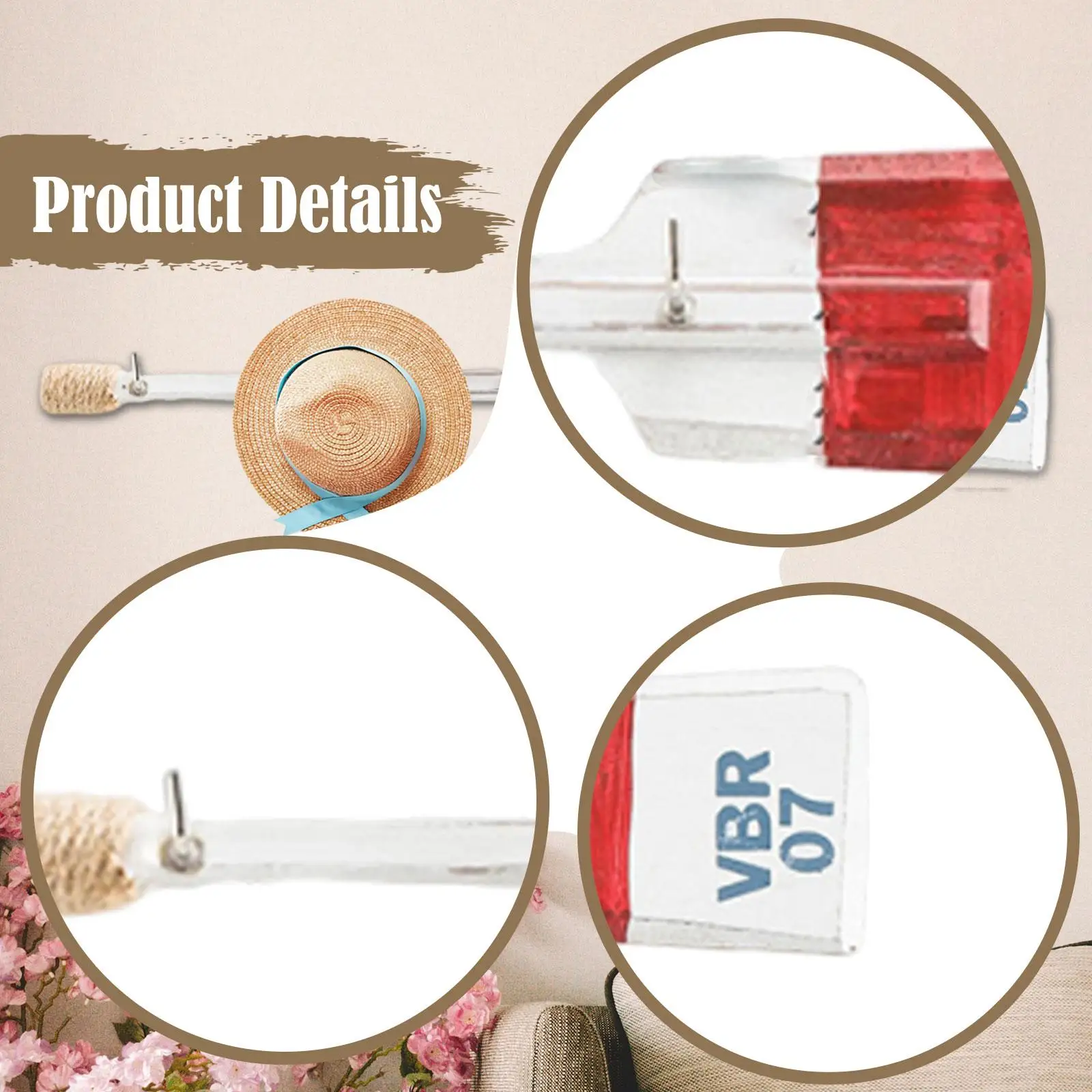 Decorative Wall Hook Wooden Paddle Design Nautical Themed Coat Hanger for Entryway Bathroom Storage Solution