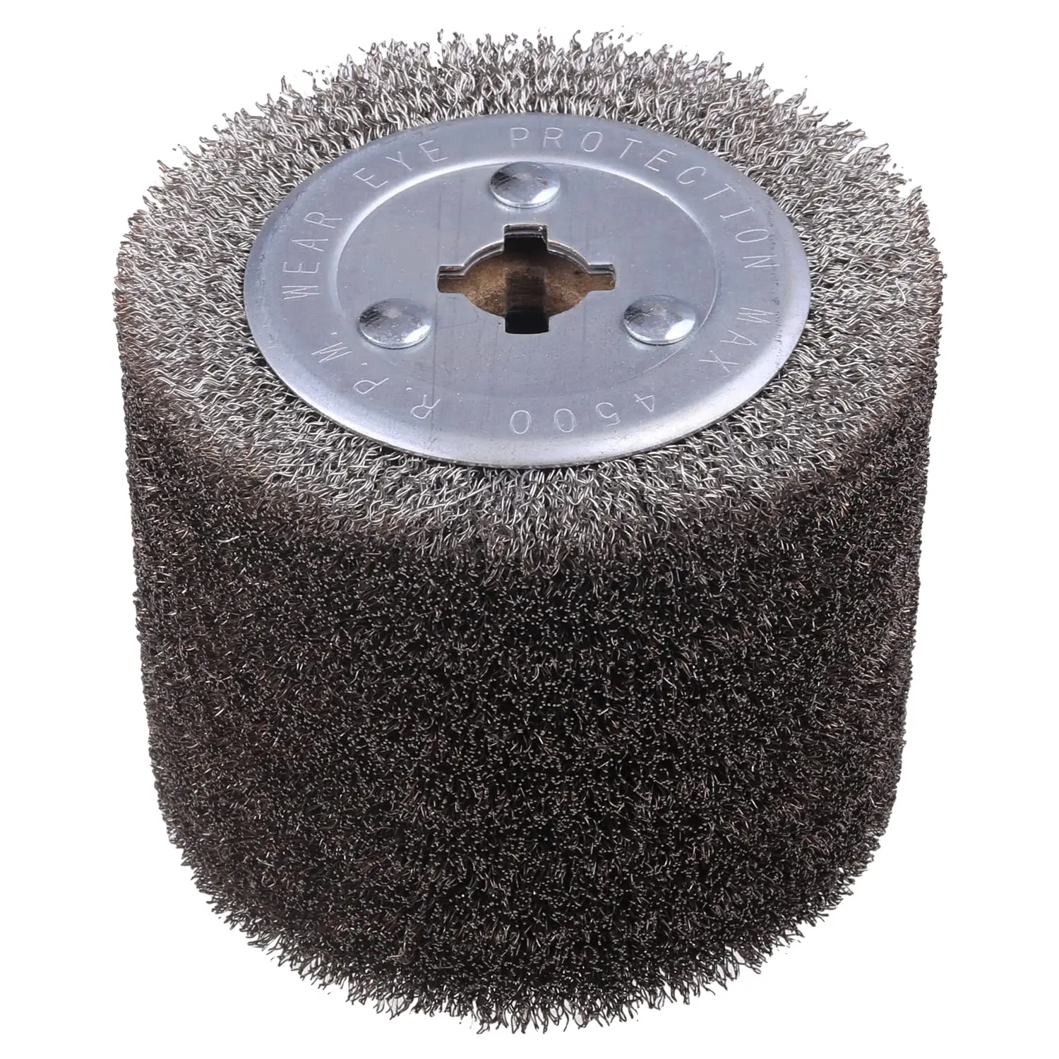 

4.7" x 4" Stainless Steel Wire Brush for Metal Polishing, Rust Removal, and Surface Conditioning with 3/4 Quad Keyway