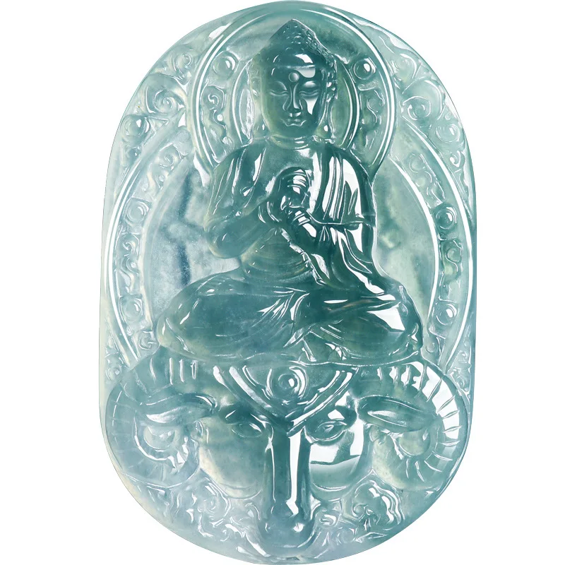 

Natural Myanmar Jadeite Buddha Pendant Necklace Talismans Charm Real Jade Jewelry Fashion Accessories Gifts for Women