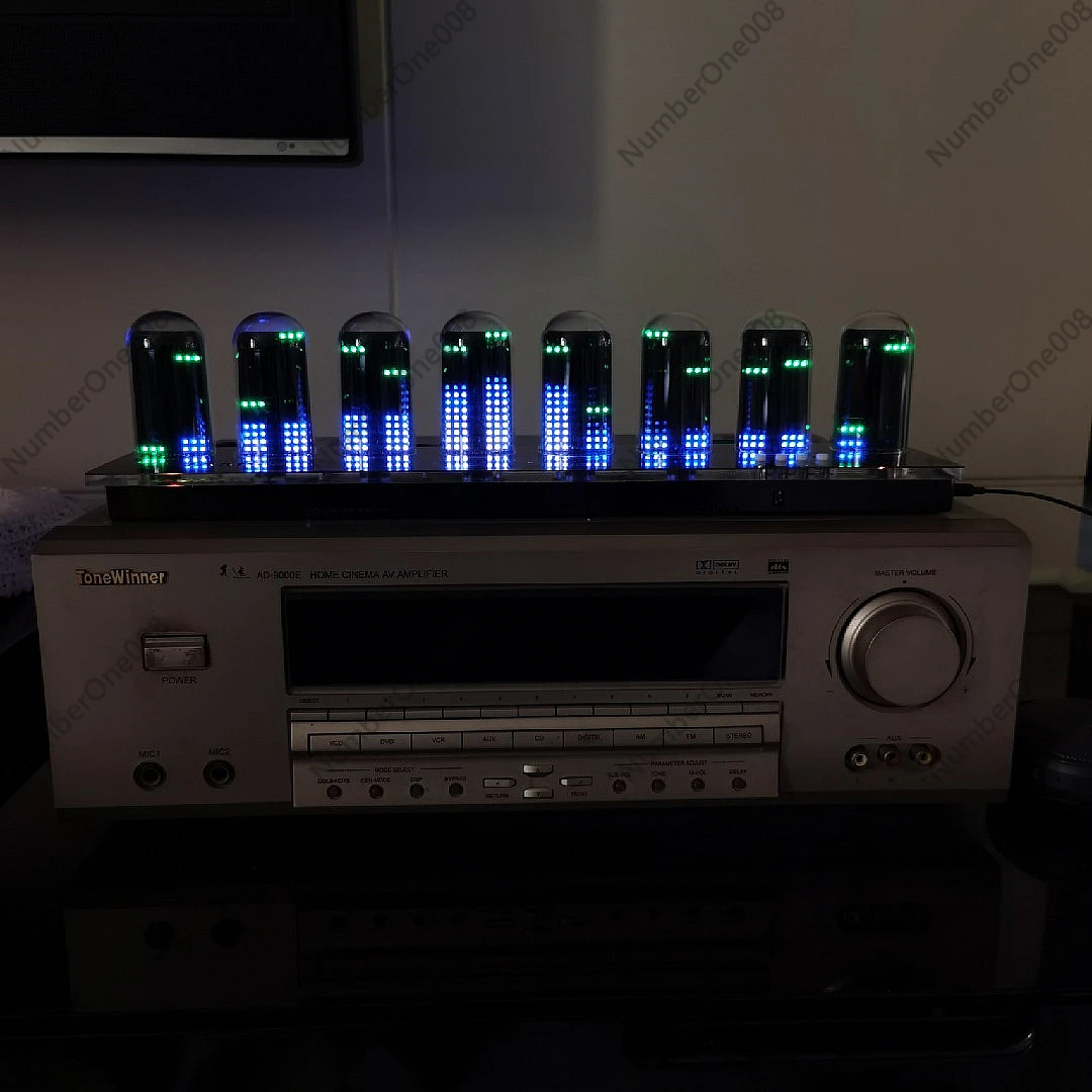 Pseudo-Glow Tube Music Spectrum Clock Kit, RGB LED with Remote/Voice/Line Control, 3D Acrylic Creative DIY Electronics