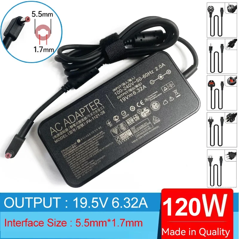 

19V 6.32A 120W 5.5*1.7MM Laptop Ac Adapter Charger For Acer Aspire V3-772G V3-772 7750G 8940G V3-7710 8935G 8942G V3-7710G 5950G