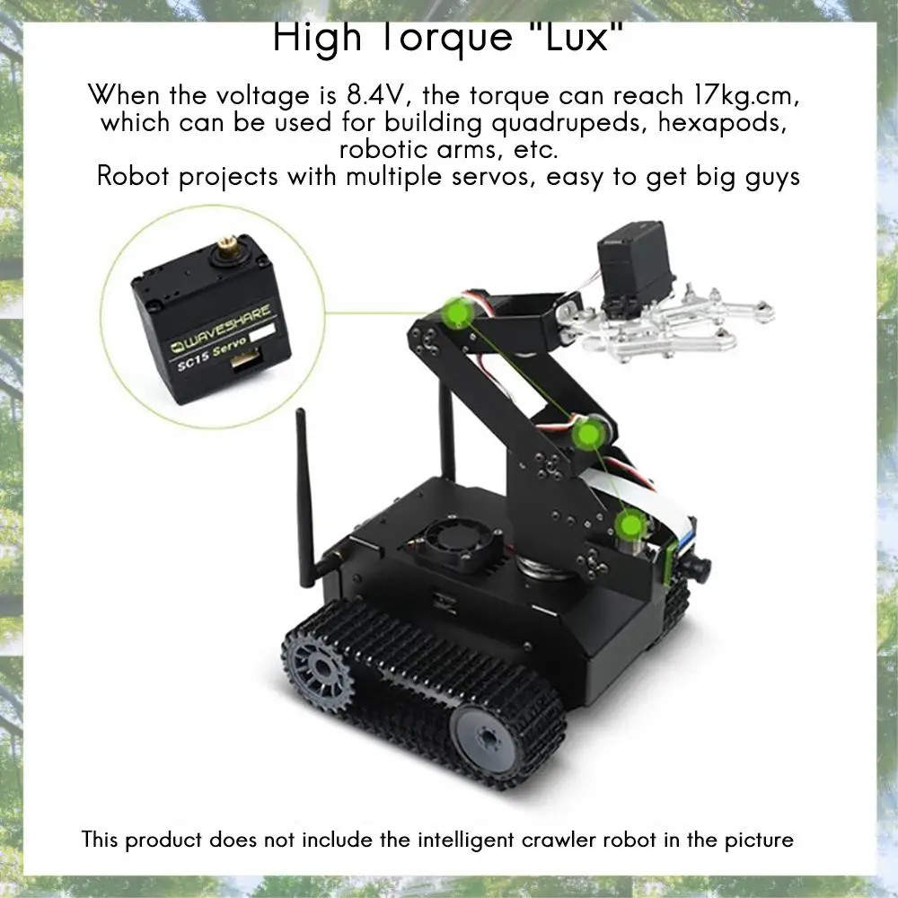 T84C-Waveshare SC15 Servo 17 kg. Cm Programmeerbare seriële busservo met hoog koppel Zeer nauwkeurig metalen tandwiel 180 °   Rotatiehoekservo