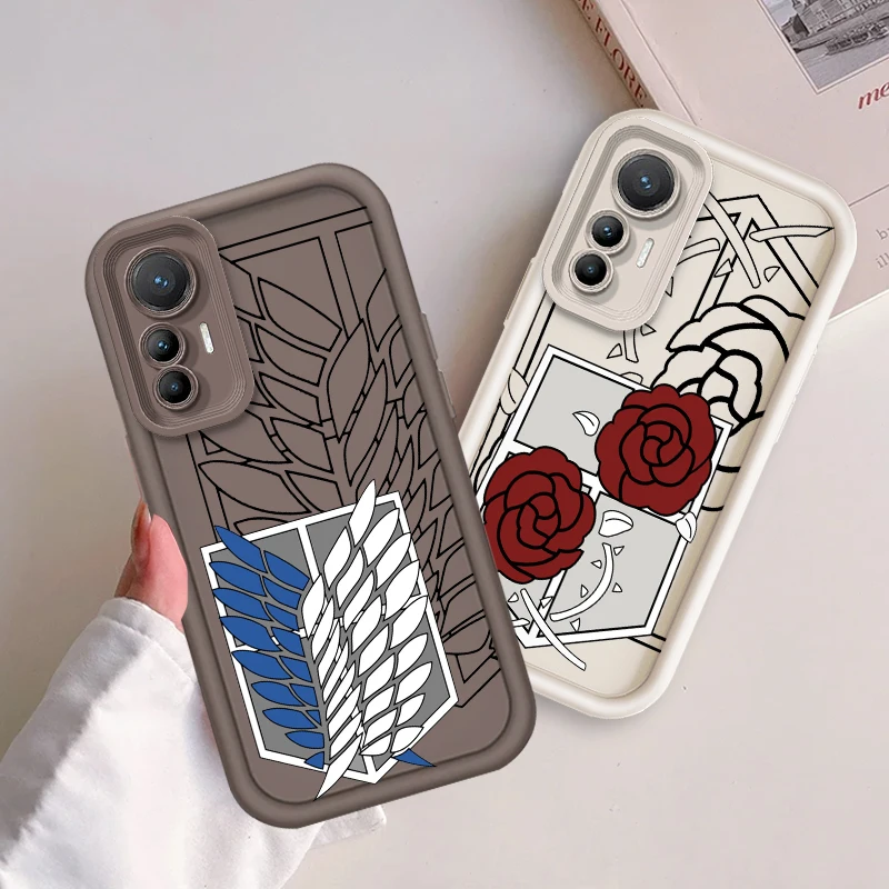 A-Attack On TTitan Logo For Xiaomi 12T 11 Lite Poco F5 F4 F3 F2 M3 Pro X5 X4 X3 GT 4G 5G Eye Ladder Cover Capa Fundas