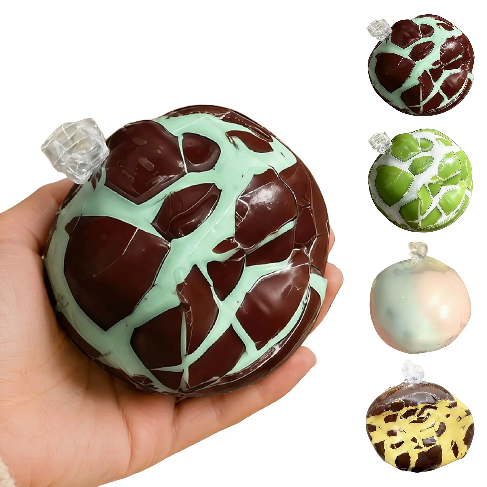 Snowball Stretchy Toys with Crackable Texture Crispy Chocolate Squeezable Toy Lightweight for Adults Kids School Birthday Gift