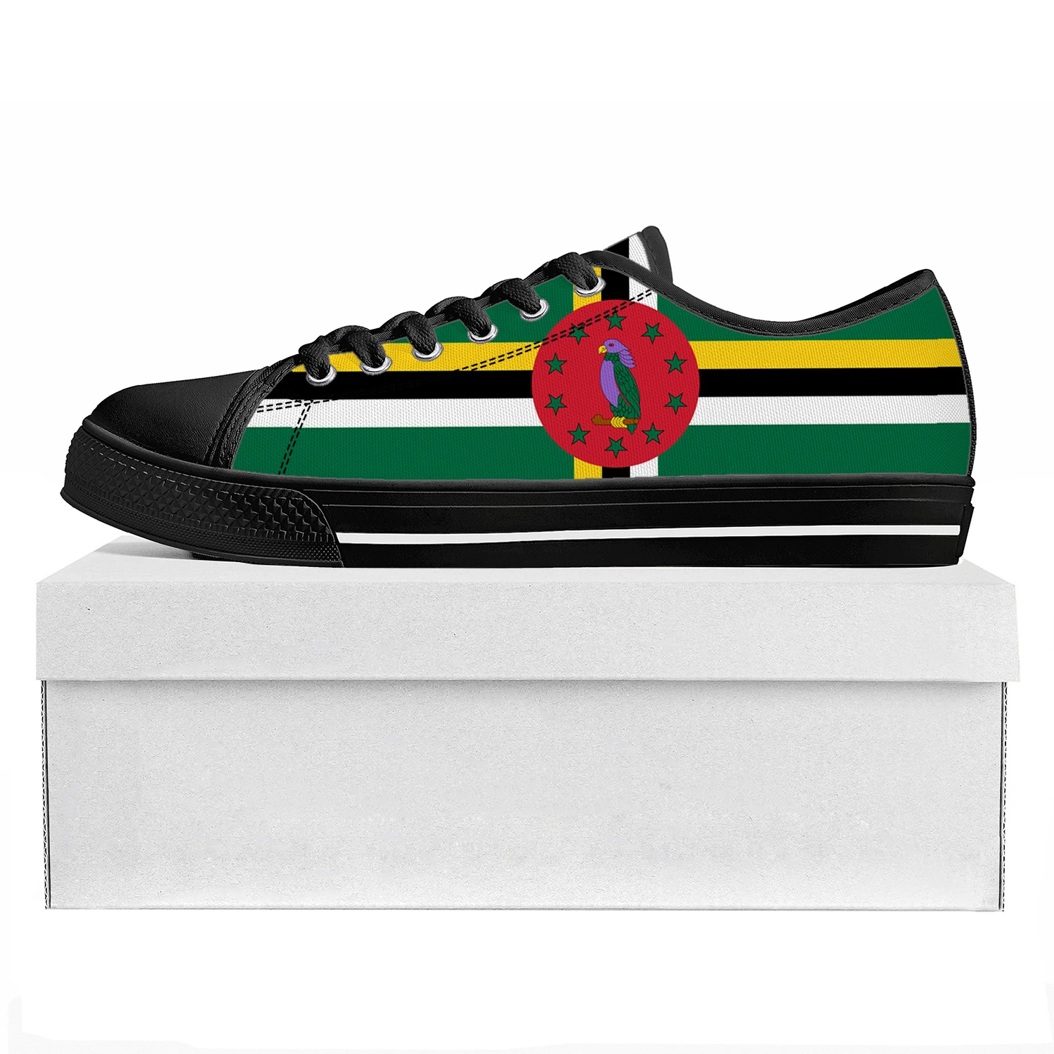 Commonwealth of Dominica Flag Low Top High Quality Sneakers Mens Womens Teenager Canvas Sneaker Prode Couple Shoes Custom Shoe