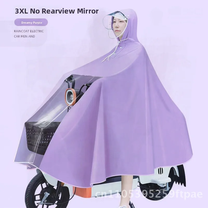 Adult Thickened Long Full-body Raincoat Electric Car Special Poncho Anti-Rainstorm Waterproof PVC Outer Wear in Various Colors