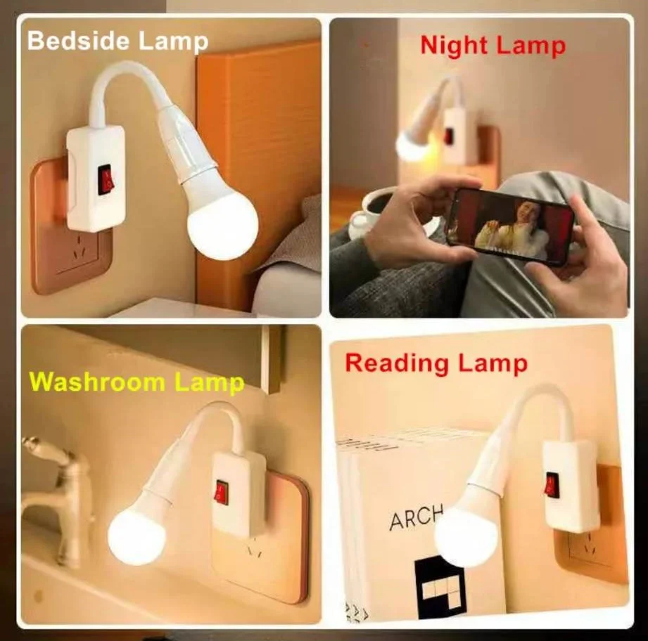 Flexible E27 Bulb Socket Extender E27 Lamp Rotating Base Lamp Holder Bulb Socket Base Lamp Holder LED Light Adaptor Dropshipping