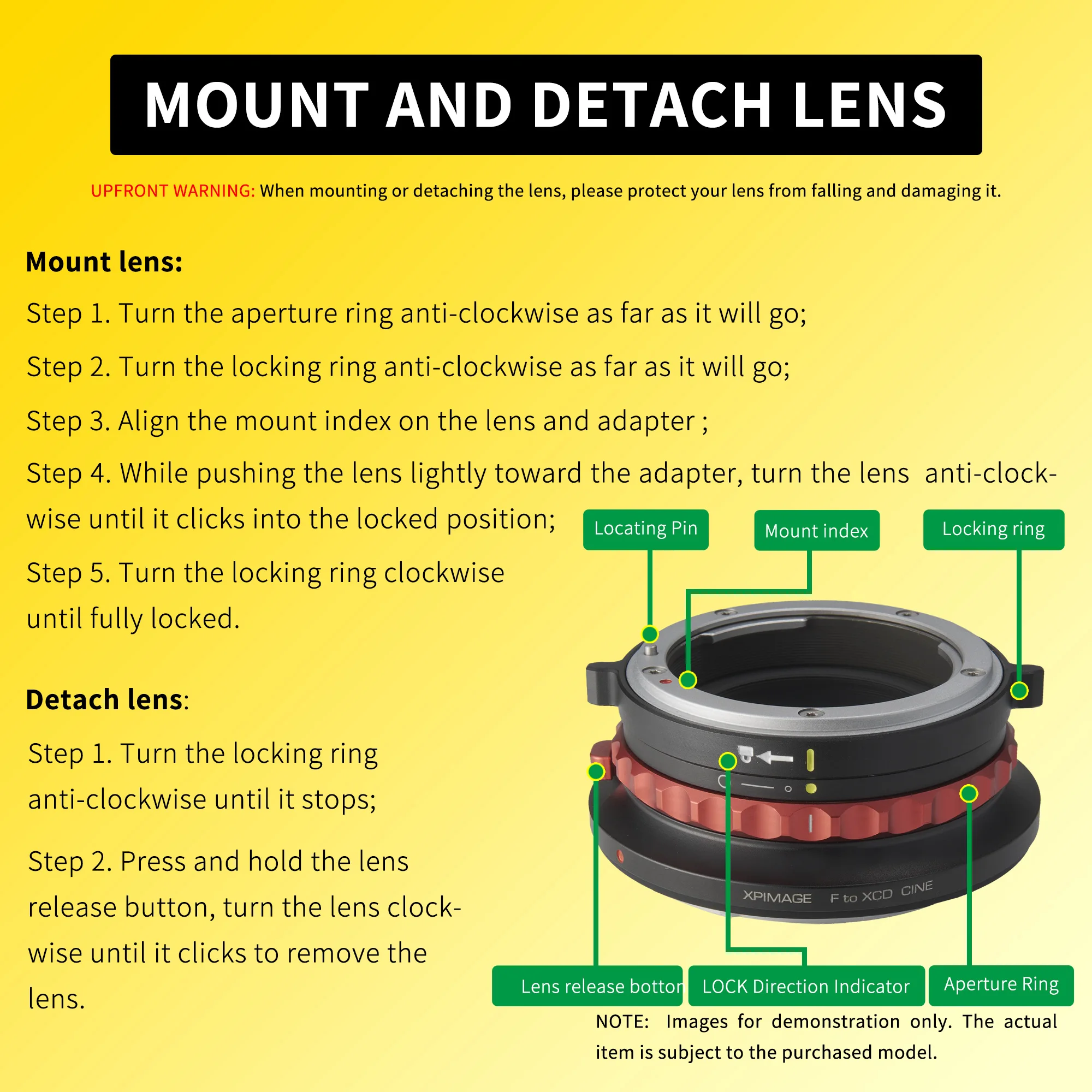 XPIMAGE Lens Mount Adapter Ring Compatible with Nikkor Nikon F Lens to Canon RF Cinema Camera R6 R5 C70 R8 R7 RED KOMODO