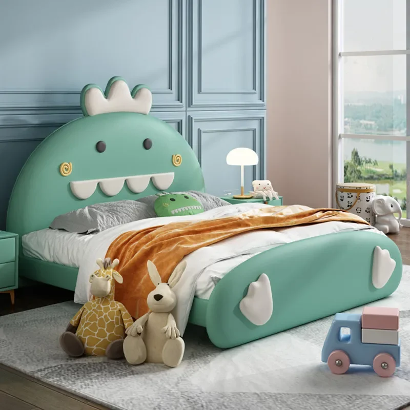 

Jurassic Dinosaur Children's Bed Boys 1.5m Solid Wood Single Bed Teen Bedroom Frog Prince Boys Bed