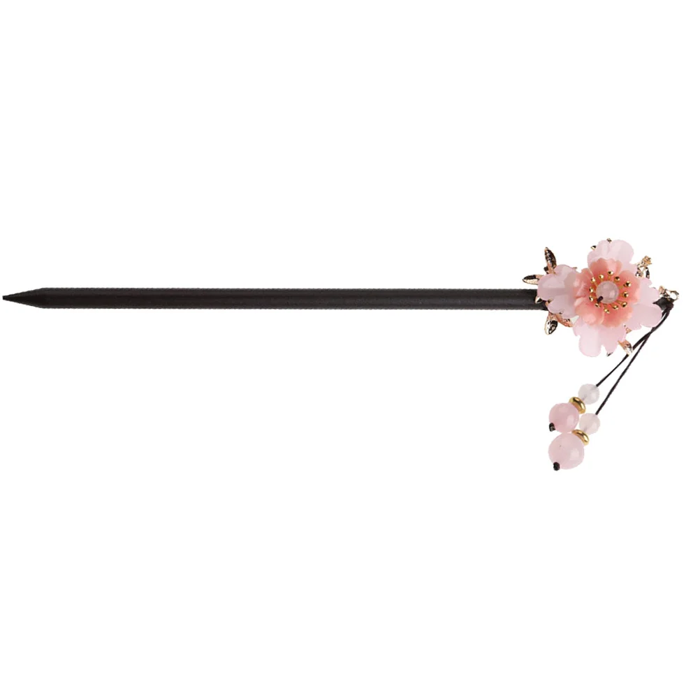 Japanese Hair Pin Peach Blossom Wooden Clasp Retro Hairpin Accessory Antiquing Stick Folk-custom Women's