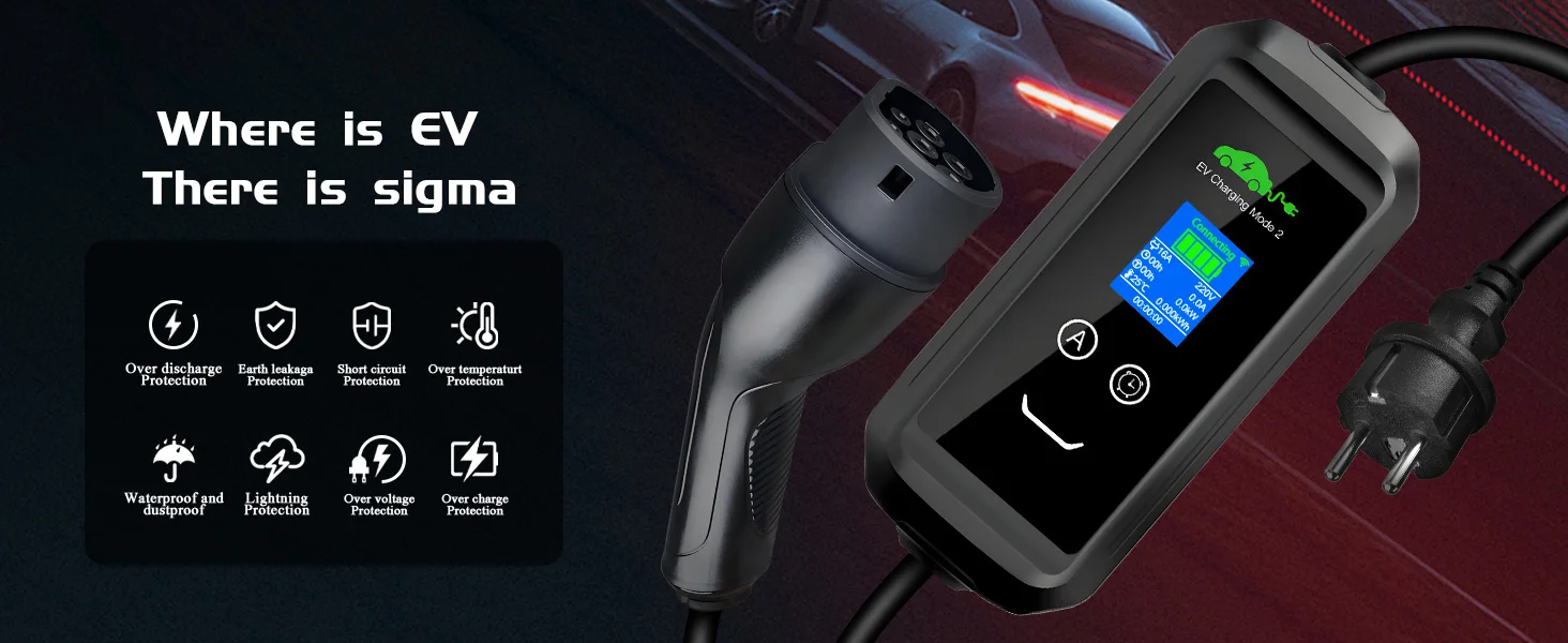 Kolanky Mobile 16A 1P 3,6 kW Typ 2 IEC-62169 EU-Stecker über Smart Tuya App Wifi Zeitverzögerungsset Ladezeit Elektrofahrzeug 10 m – Detail 1