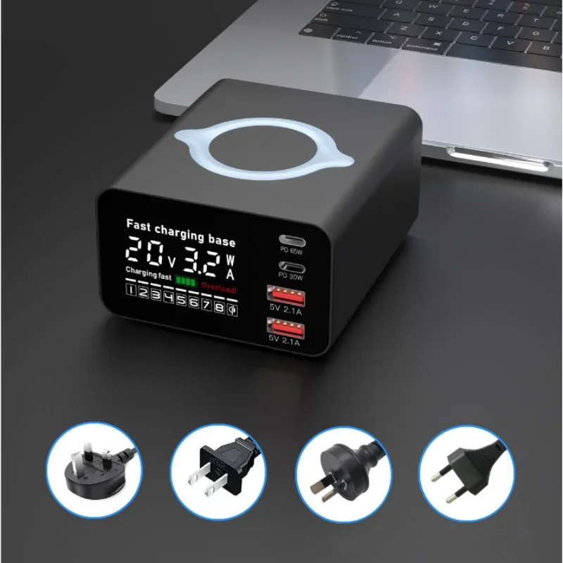 

X9C Multi-functional Wireless Charging Station Fast Charging Base Digital Display Screen Quick Charge For Phone Repair