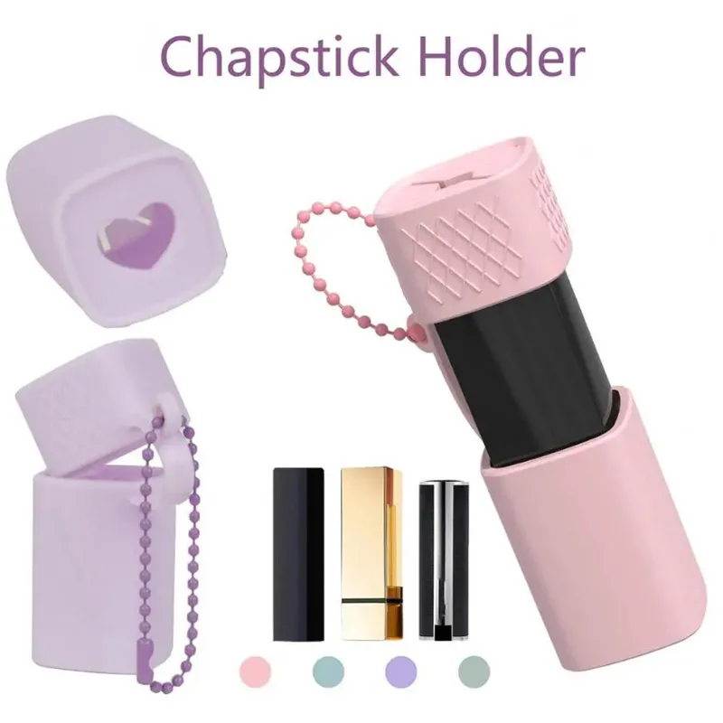 Mini Silicone Lipstick Slogan Lip Gloss Storage Pendant with Stanley Water Cup Fashion Keychain Bag Lipstick Pendant Accessories