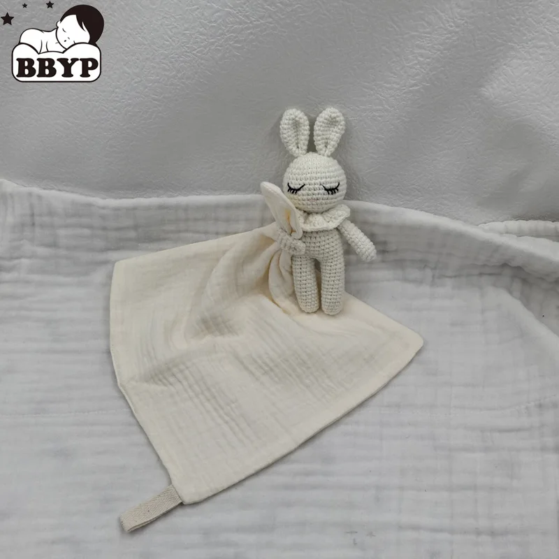 

Doudou Baby Cuddling Towel Cotton Gauze Stuffed Rabbit Doll Soother Bib Sleeping Nursing Towel Drooling Bibs Baby shower Gift