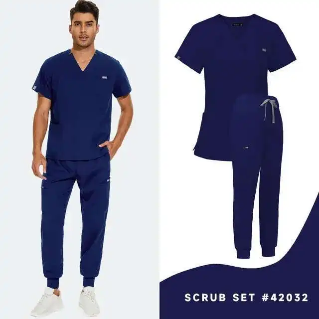 

Summer Men's Medical Clothes Unisex Nurse Doctor Scrubs Suits Lab Uniform Hospital Work Clothing Short Sleeve Beautician Sets