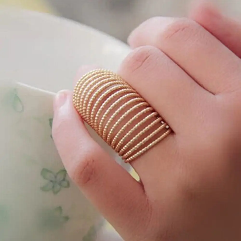 Punk Men Women Alloy Valentine's Day Gift Threaded Spring Ring Finger Buckle Women Jewelry Accessories Korean Style Finger Ring