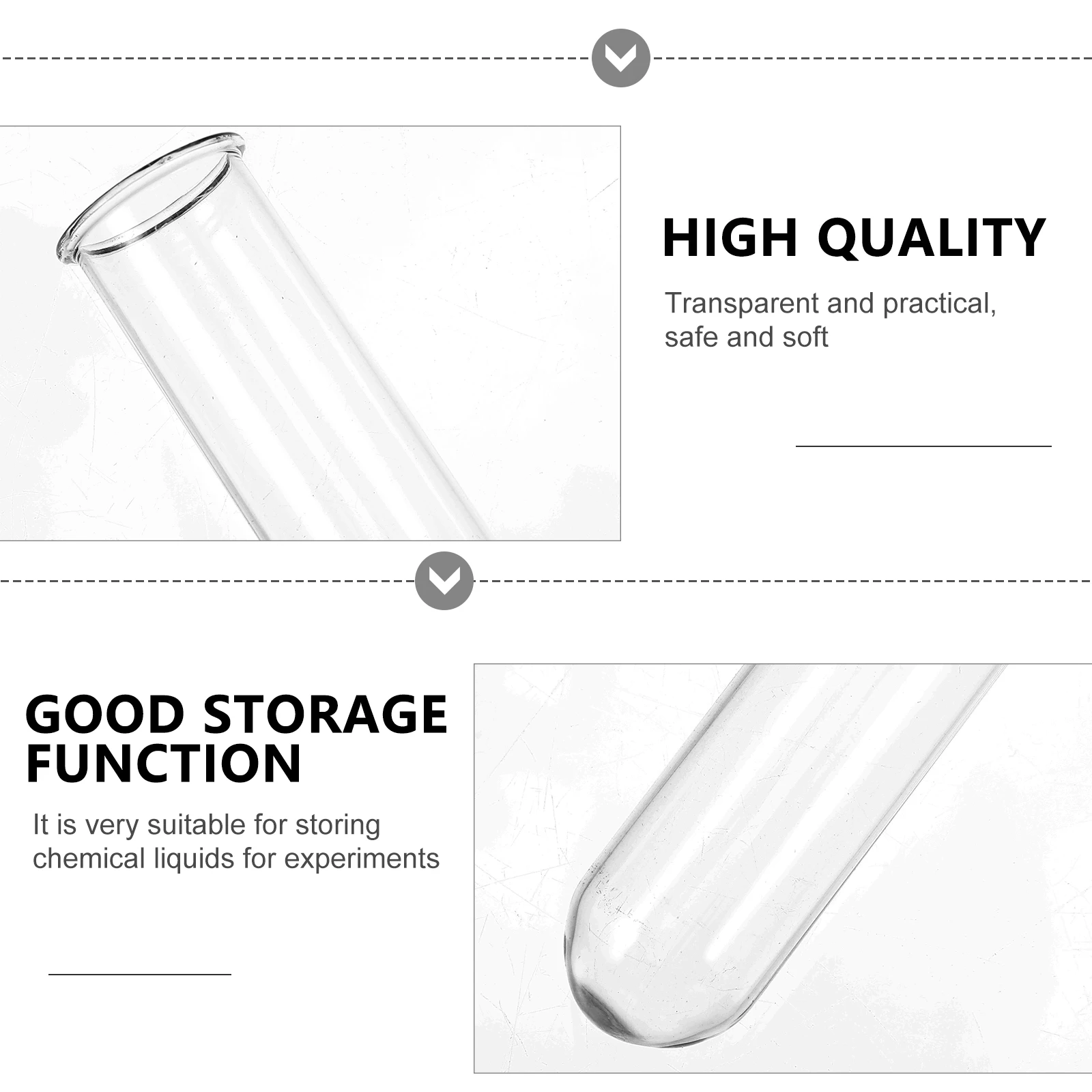 

Rolled Edge Glass Test Tube Clear Tubes Lab Scientific Experiments Bulk Large