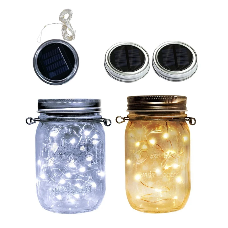 Solar Decorative Fairy Light Outdoor Waterproof Light Control Solar Power Glass Decorative Light Lid Accessories Solar Lamp Bead