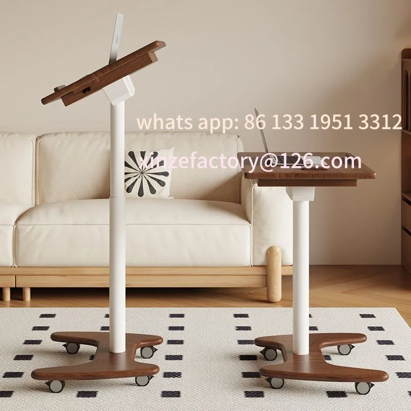 

Customizable solid wood lifting computer desk removable bedside table home office study table folding desk lifting folding