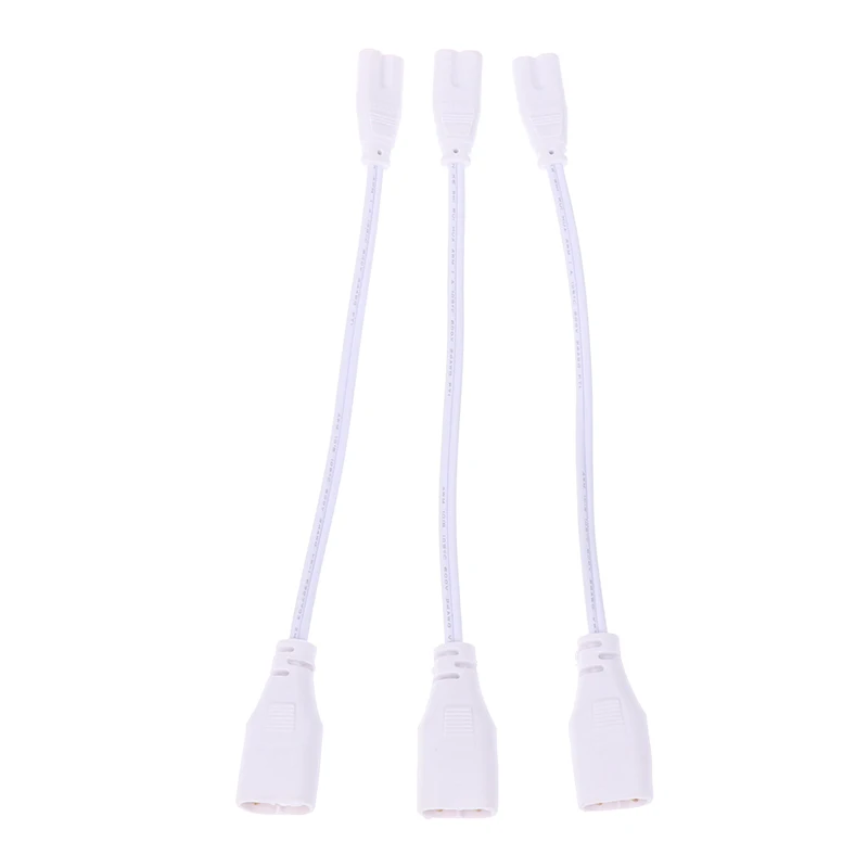 3Pcs Fluorescent Lamp Power Cord Cable T5 Plug Wire Cord LED 2 Hole Docking Cable Bracket Light Male Female Connect Cable