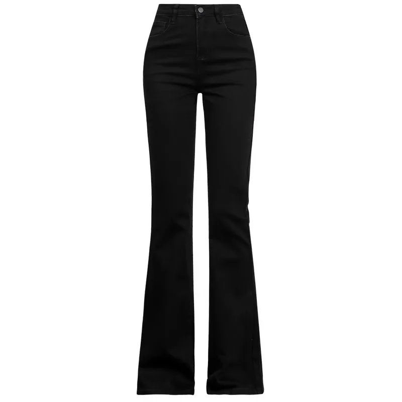 Jeans a vita alta foderati in Fce Bla Flare Jeans invernali da donna dimagranti taglia 50 cm drappeggiati fino al pavimento Bell Bot