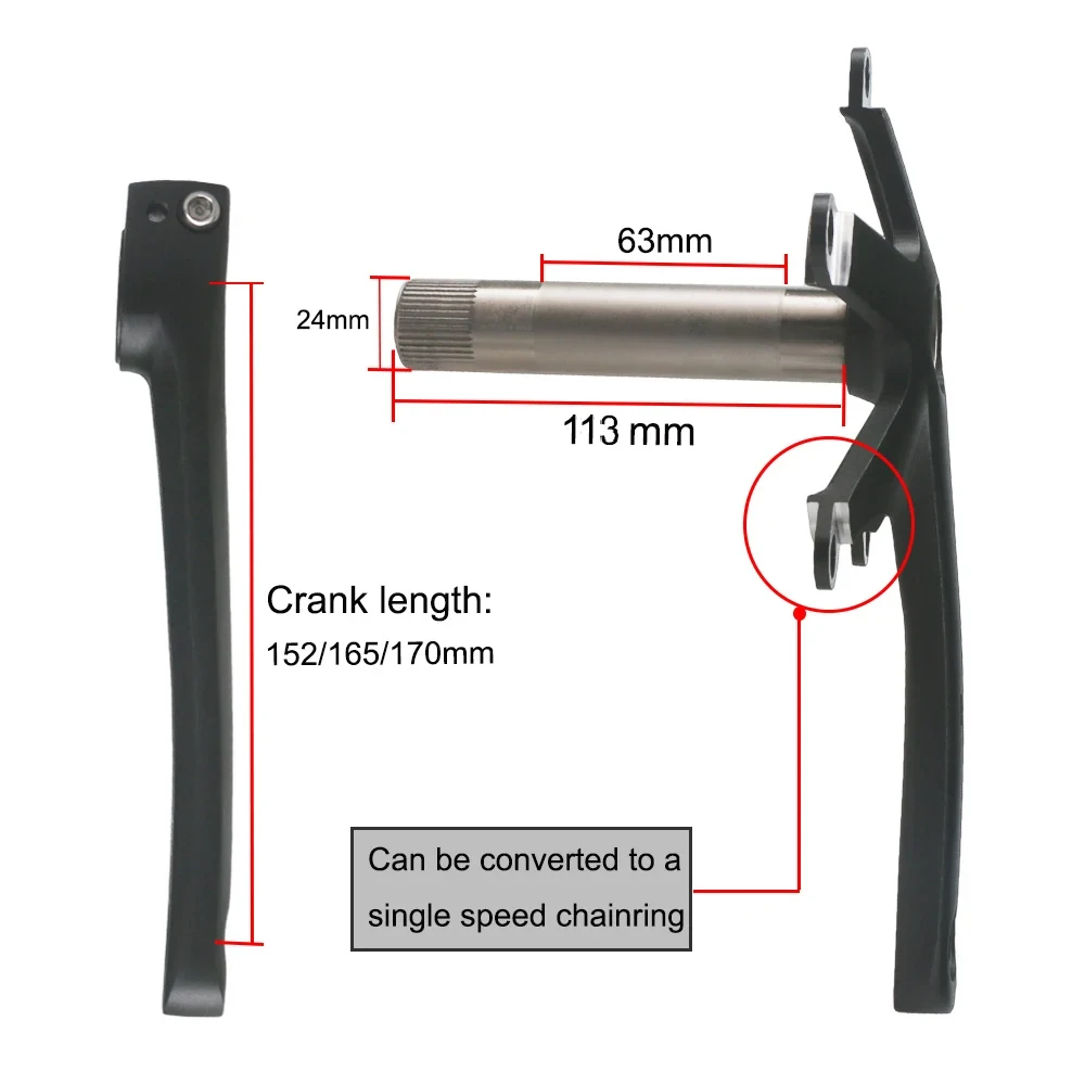 Bras De Manivelle Vélo 165 170 175 Mm - Pédalier 130 BCD Avec Boîtier De Pédalier - Route/VTT/Plaint