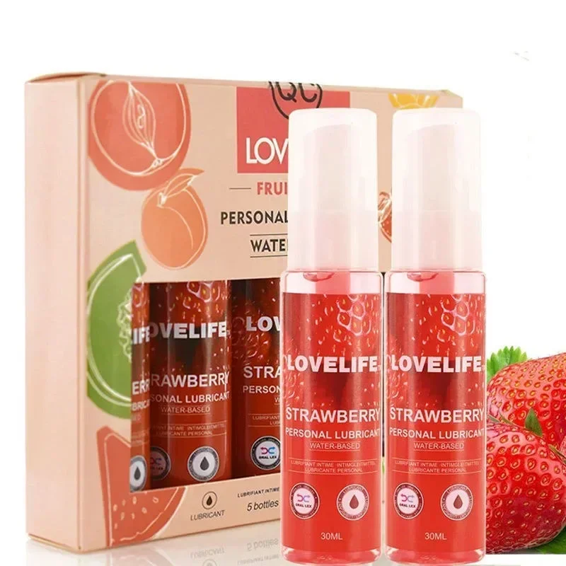 

30ml Strawberry Flavor Edible Lubricant for Anal Vaginal Oral Sex Silicone Lubricating Oil Adult Sex Products Body Massage Gel