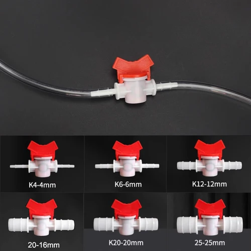 Imagen 2 del producto 1 Uds. De espiga para manguera de PVC, válvula de bola de plástico bidireccional de 4mm, 6mm, 8mm, 10mm, 12mm, 16mm, 20mm, 25mm, conector de riego para jardín y acuario