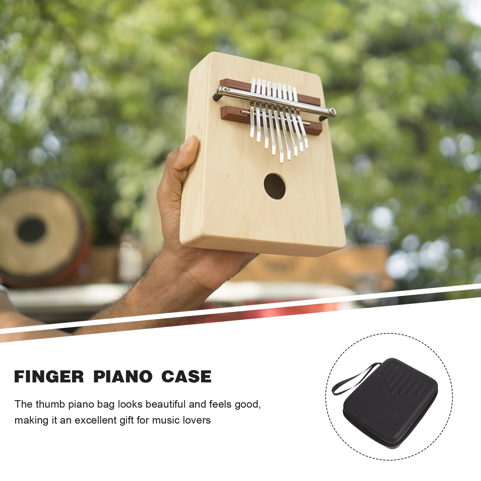Kalimba-bolsa para Piano de pulgar, estuche de almacenamiento duradero de Pu Eva y LICRA para Piano de dedo, accesorio portátil para instrumentos musicales, regalo