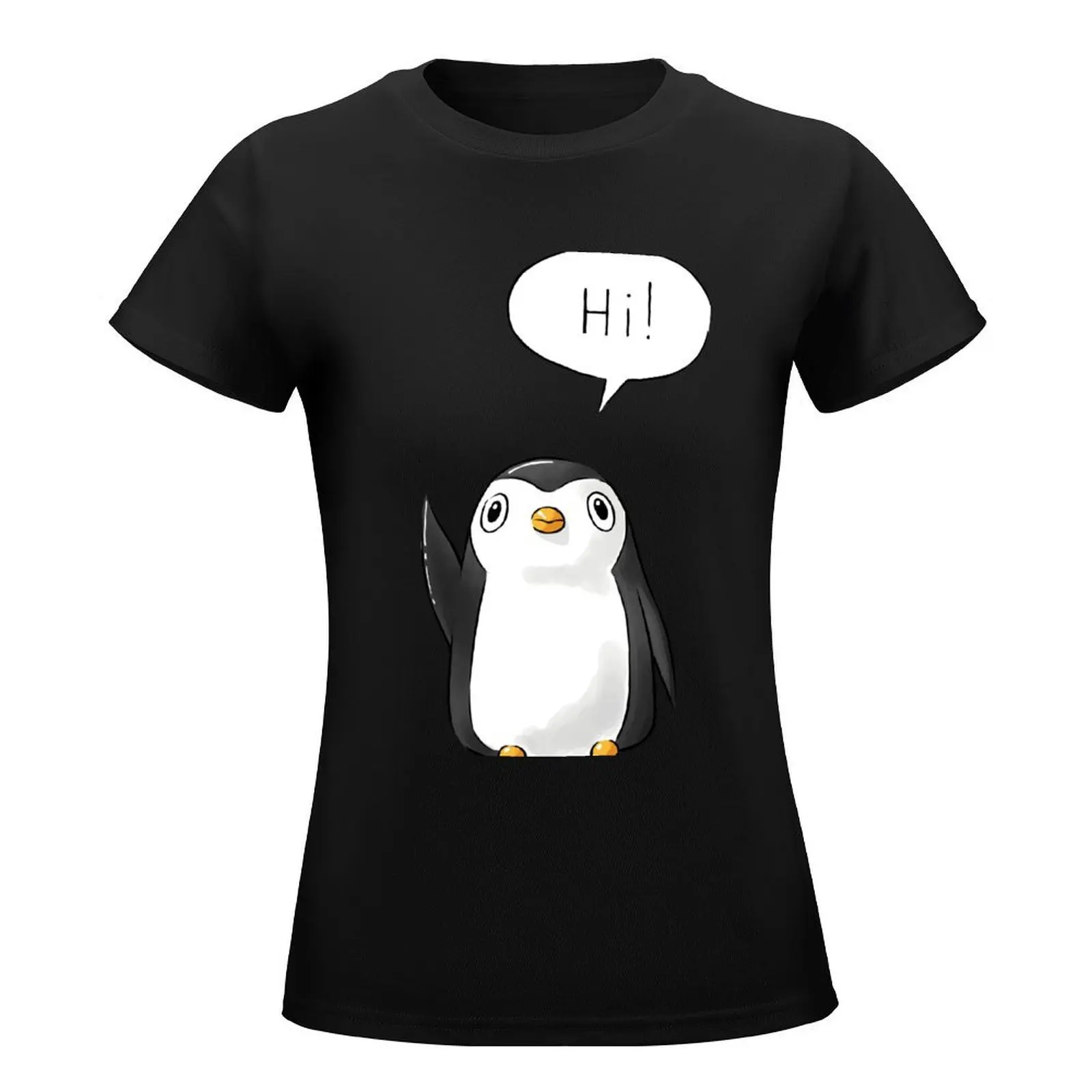 Hi Penguin T-Shirt summer clothes summer tops black t-shirts for Women