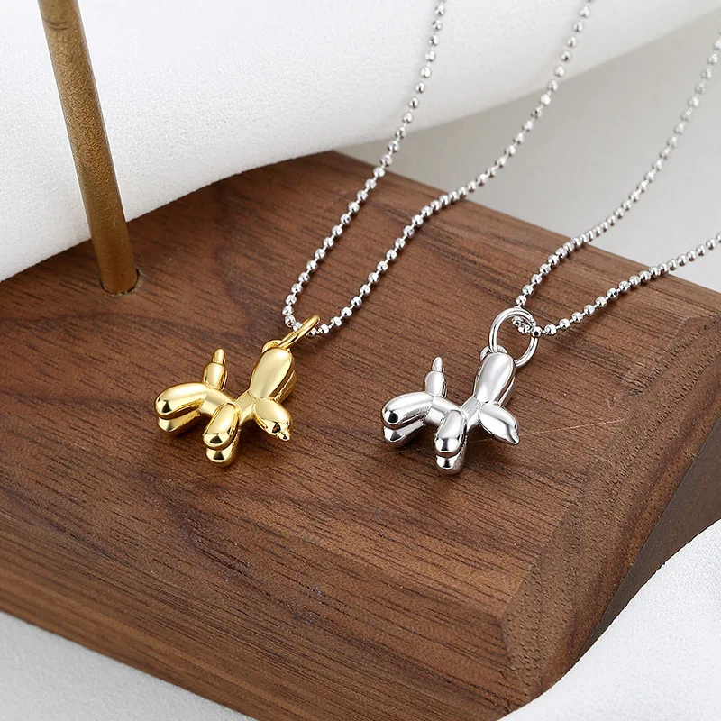 

Нишевая цепочка на ключицу из стерлингового серебра 925 пробы, корейский стиль INS, универсальные ювелирные изделия с 3D воздушным шаром для собак