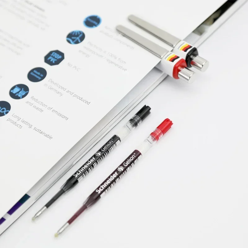 3 قطعة شنايدر G2 جيليون + عبوات أقلام جل لقلم الكتابة القابل للسحب 0.5 مللي متر حبر أسود أزرق G2 اللوازم المكتبية القياسية الأوروبية