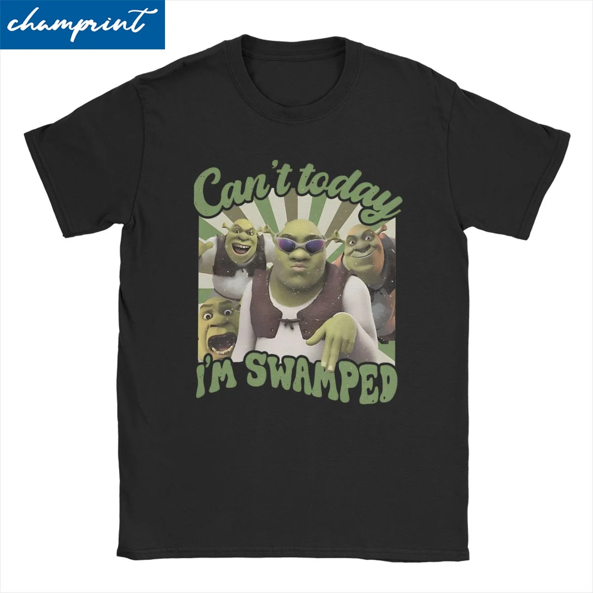 Men Women's Shreks Can't Today Im Swamped Vintage T Shirt 100% Cotton Clothing Short Sleeve Crew Neck Tees Unique T-Shirt