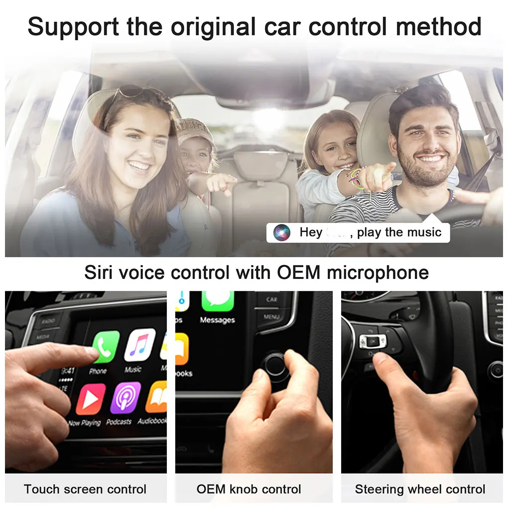 White Wireless Converter Adapter Transform Car Experience Effortlessly And Can Move Around More