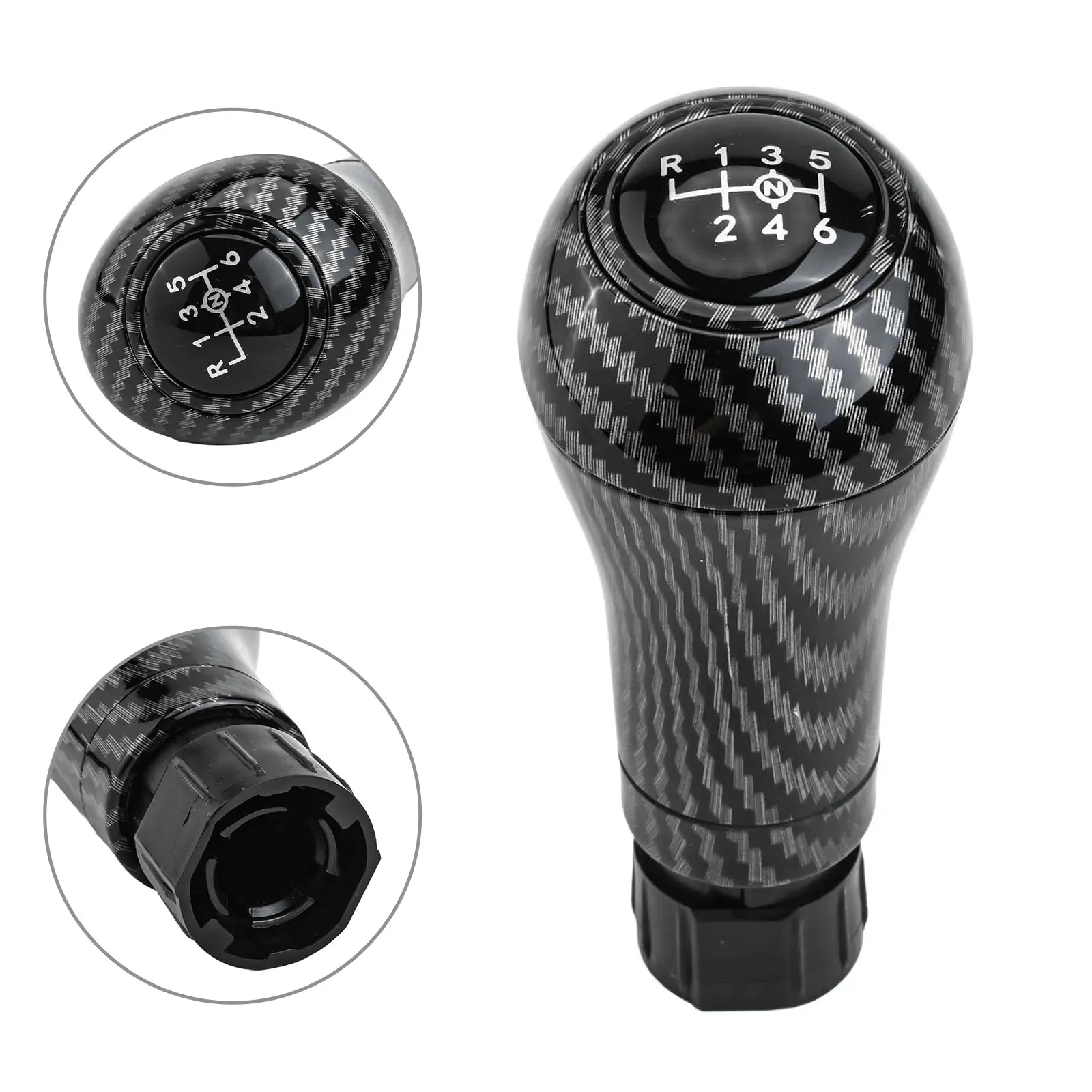 For Mercedes Compatible Gear Shift Knob 6 Speed Carbon Fiber Style for W203 S203 CL203 W209 W204 C204 Vehicles
