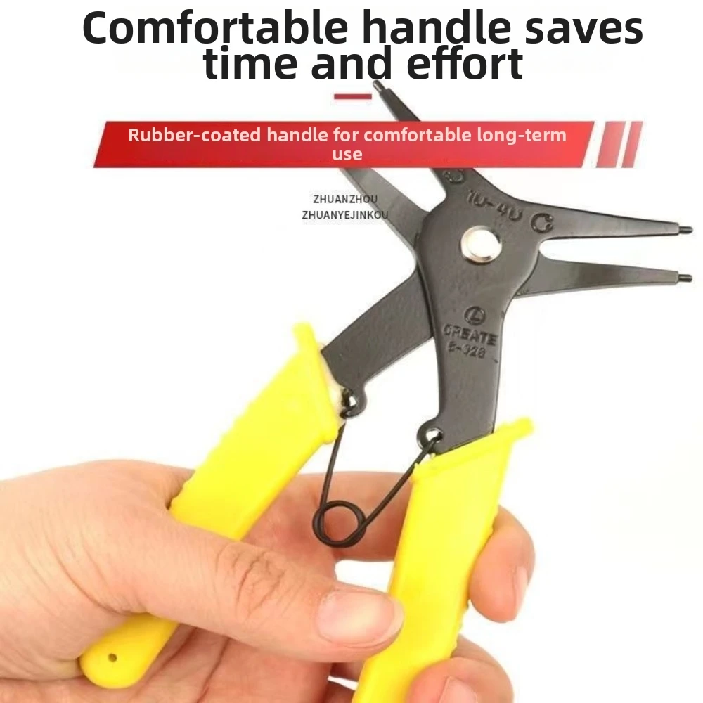 2 in 1 Circlip Pliers Inner And Outer Spring Loaded Retaining Ring Pliers Large Retaining Ring Dual Purpose Dual Purpose Pliers