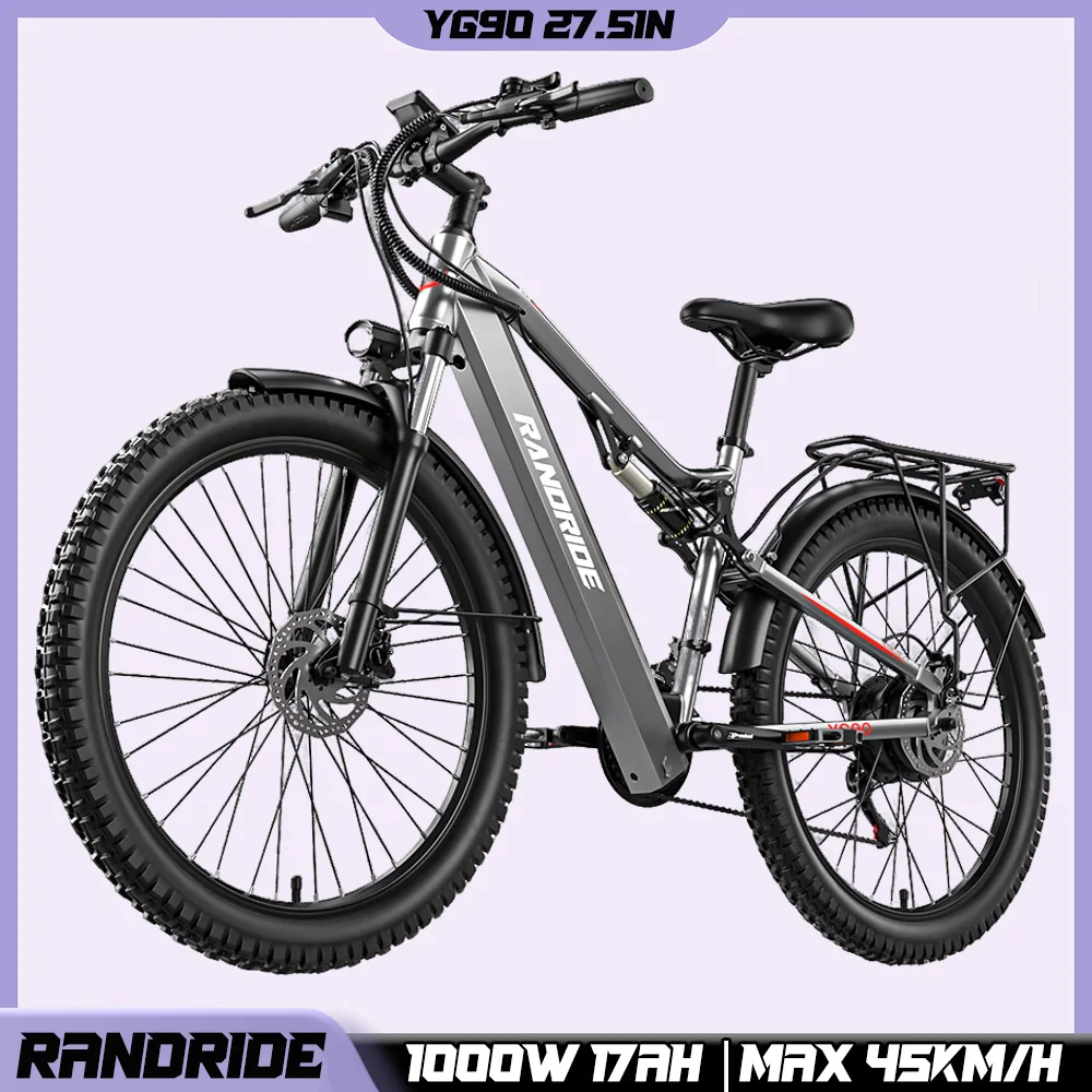 Vélo Électrique ToutTerrain Randride YG90 Moteur 1000W 48V Batterie 17Ah Freins Hydrauliques
