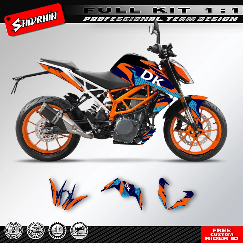

Sawrain Motorcycle Graphics Backgrounds Decals Stickers Kit Number Name Custom For KTM DUKE 125 390 2017 2018 2019 2020 010