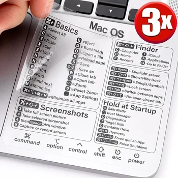 Autocollants de raccourci de référence pour clavier d'ordinateur portable, pour MacPleAir Pro, transparent, étanche, guide de référence rapide, pour Windows