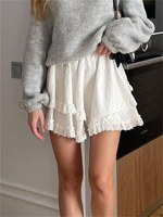 Tossy White Lace Ruffled Mini Skirt For Women High Waist Patchwork Fashion Cute Sexy Y2k Skirt Summer 2025 Elegant Female Skirt