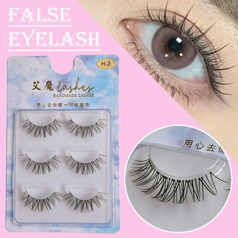 3 أزواج مجموعة كوس الصليب الرموش الصناعية لاش تمديد ثلاثية الأبعاد باقة اليابانية الجنية الشيطان الصغير تأثيري العين ماكياج اكسسوارات #2