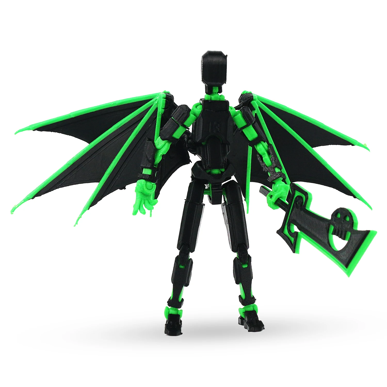 13 joint movable 3D printed doll toy dummy Illidan with wings, multiple weapons received, needs to be assembled