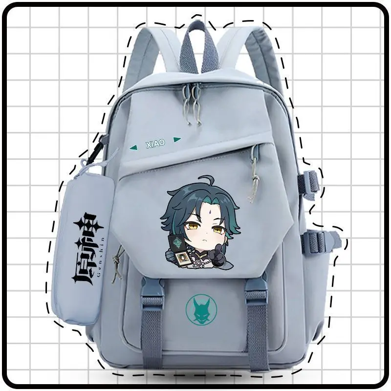 Genshin Impact 3-6 Grade INS Korean Version Bag Elementary Middle School Boys Girls Large Capacity Lightweight Cartoon Backpack