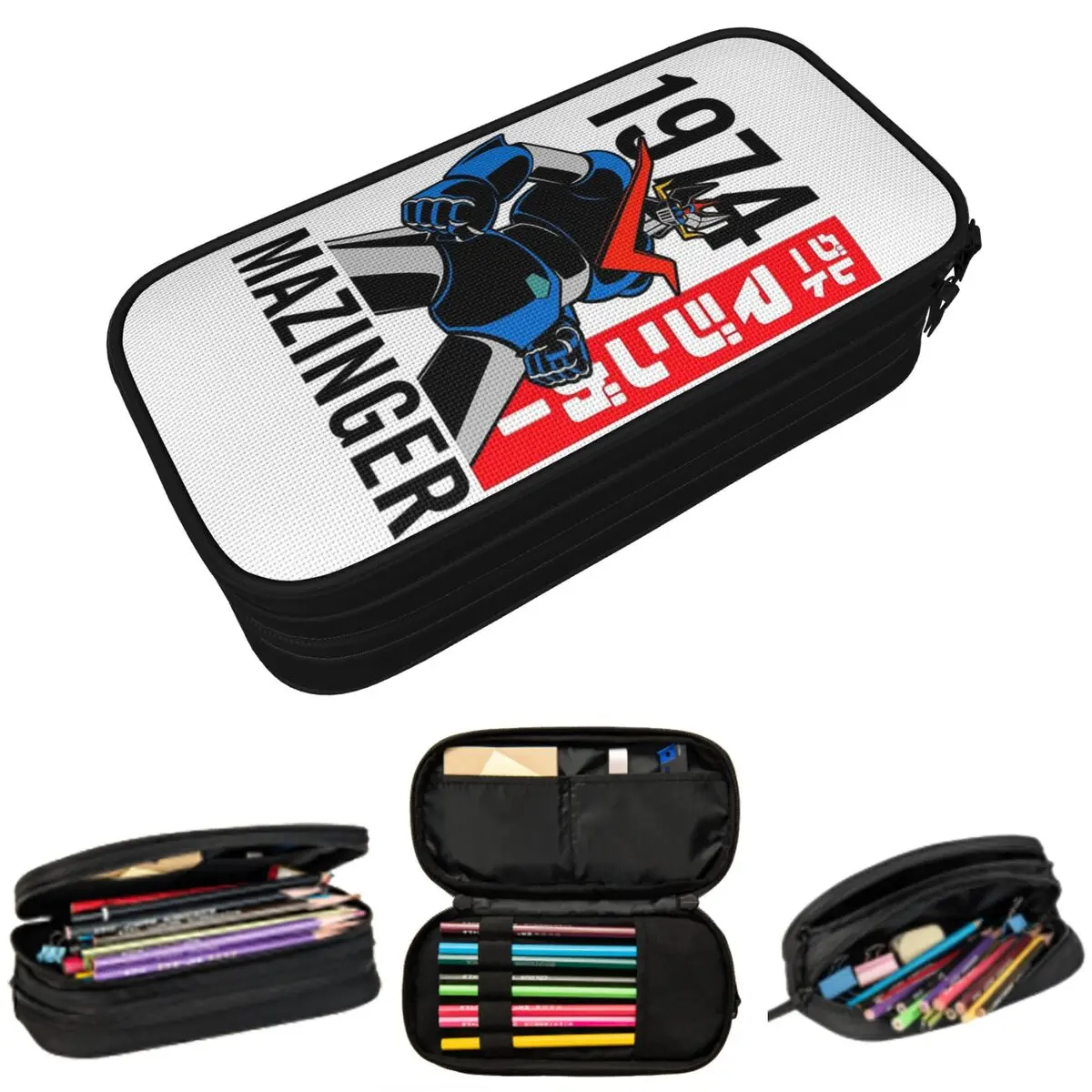 Estuche para lápices Mazinger Z Mad Robot Grendizer Anime Manga para niños, caja para lápices escolares, bolsa para lápices, suministros de papelería, bolsa para guardar bolígrafos