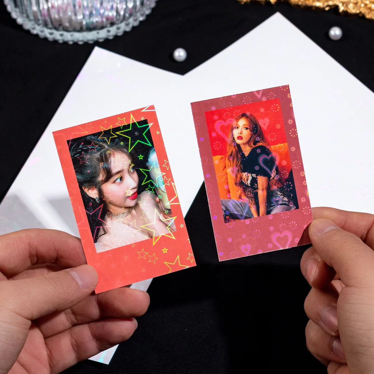 6pcs Transparent Waterproof Laser Film Stickers, DIY Protective Decals for Photo Cards, Scrapbook Decor Craft Supplies