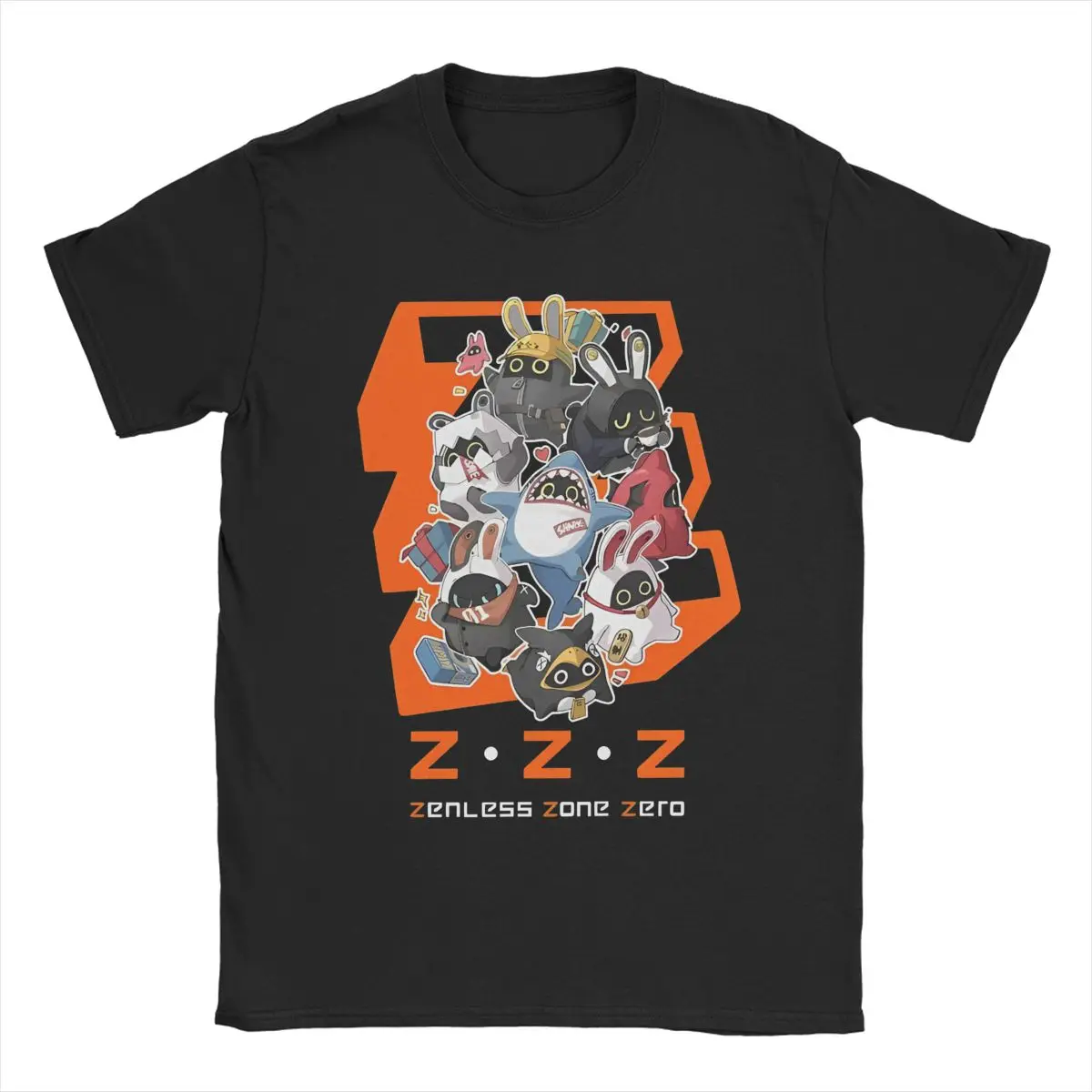 Men's Zenless Zone Zero Bangboo Orange T Shirt 100% Cotton Clothing Humor Short Sleeve Round Neck Tee Shirt Adult T-Shirt