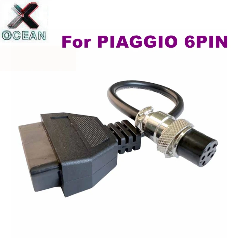 

Кабель-удлинитель для мотоцикла PIAGGIO OBD2, 6 контактов к OBD2, 16 контактов